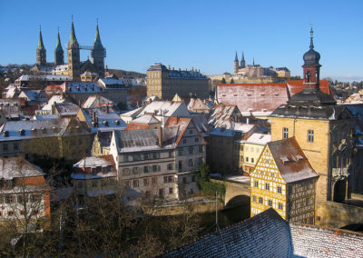 Blick über Bamberg im Winter