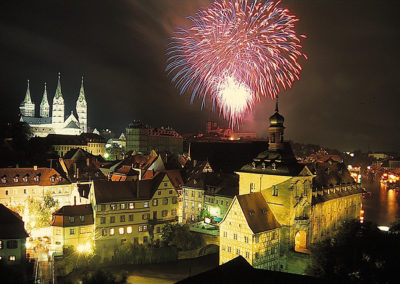 Feuerwerk in der Silvesternacht in Bamberg